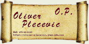 Oliver Plećević vizit kartica